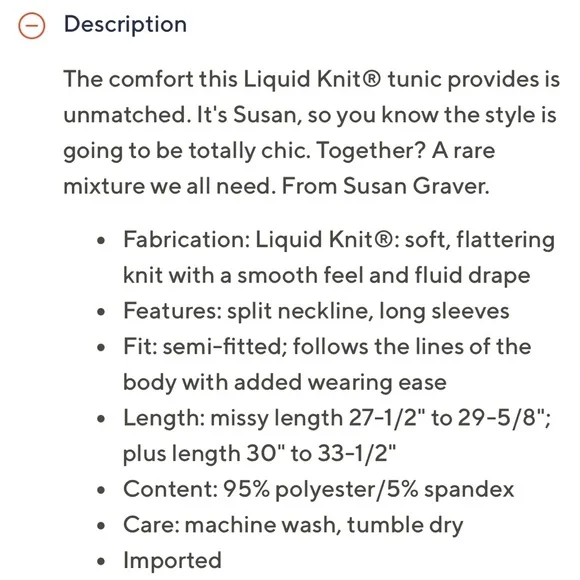 Susan Graver Modern Essentials Regular Liquid Knit Tunic - Picture 2 of 7